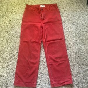 Red Paige Wide Leg Jeans
